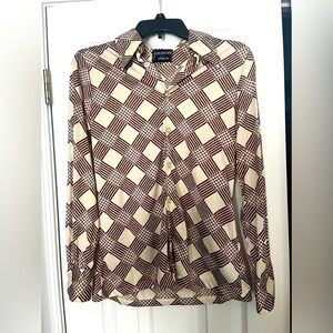 Vintage 1970s Givenchy top.  Size 12, Fits like a medium.  See Cuffs